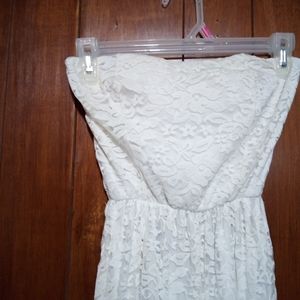 3/$15 Strapless White floral lace Papaya Dress